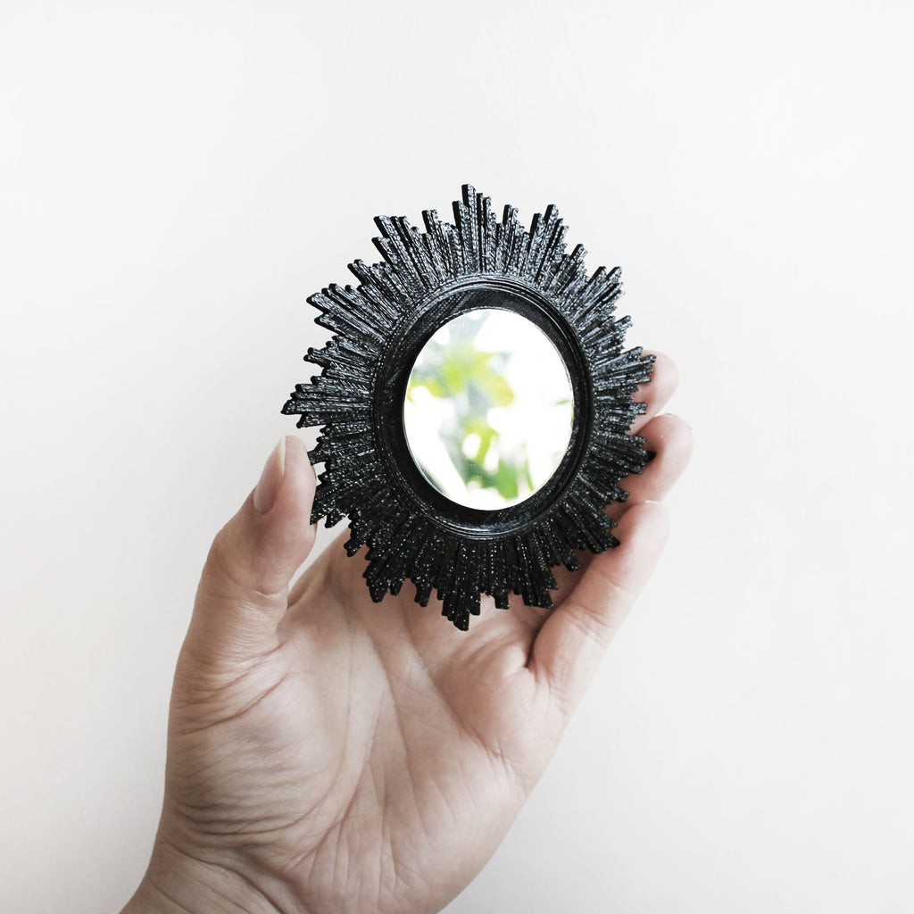 Miniature Sunburst Circular Mirror
