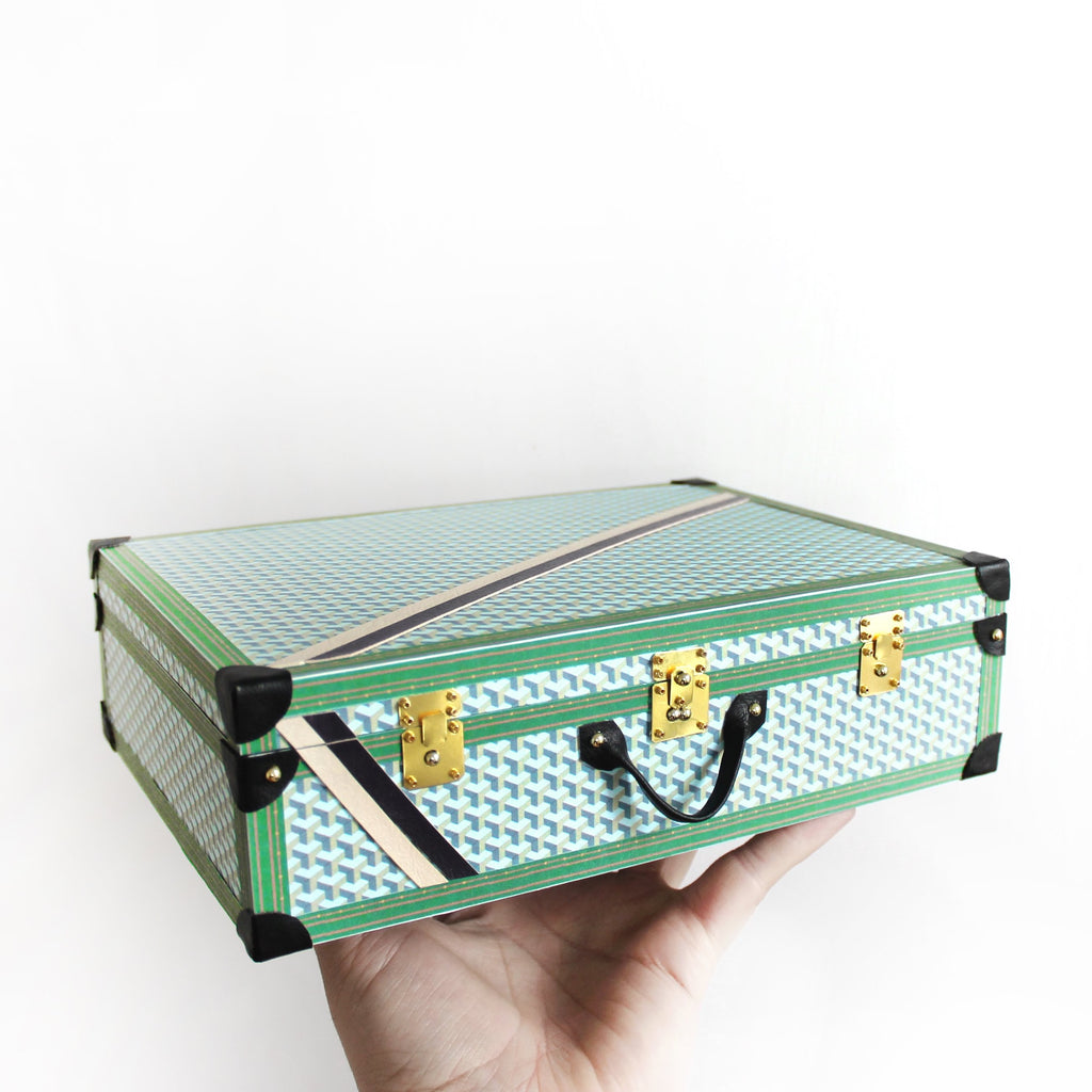 Miniature Geometric Travel Suitcase in 1/4th