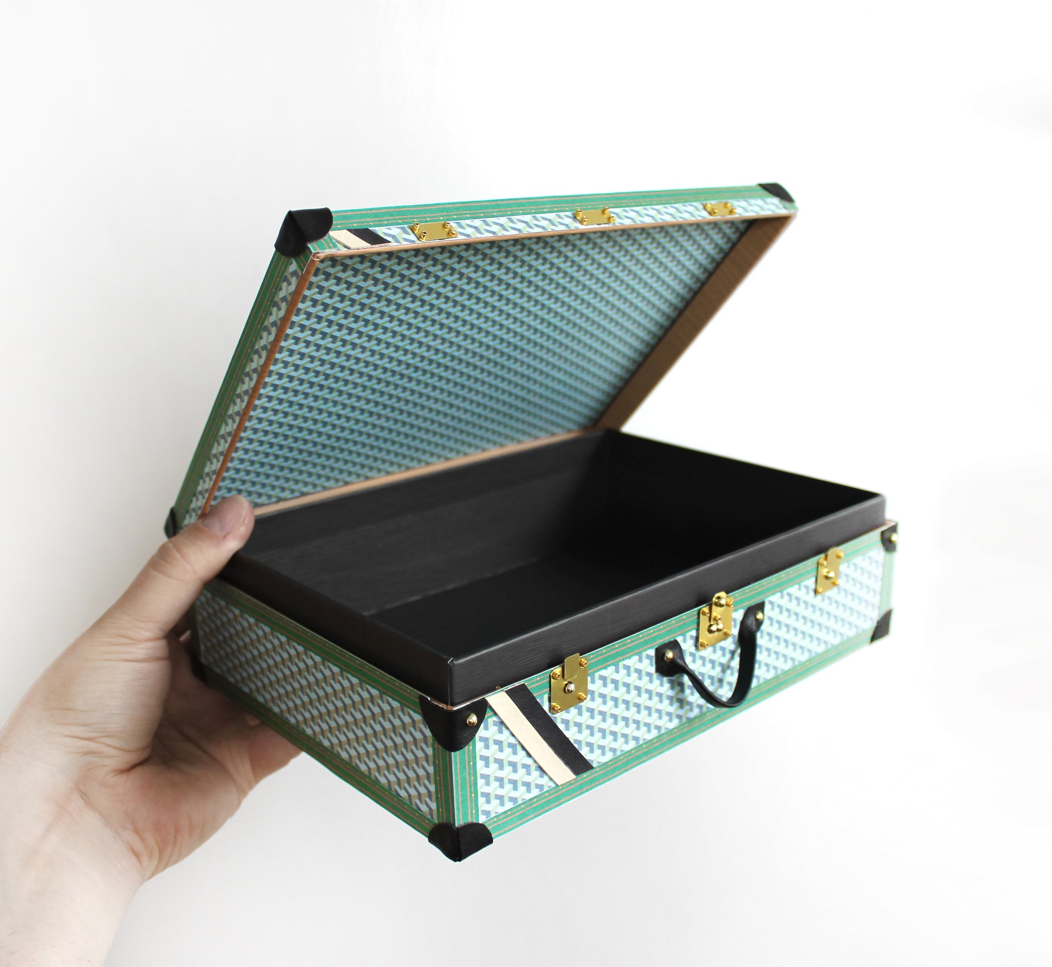 Miniature Geometric Travel Suitcase in 1/4th