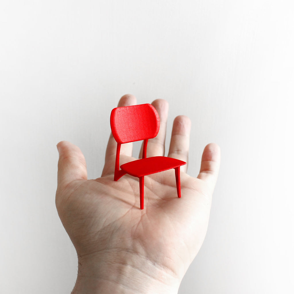 Miniature Groovy Mid Century Plywood Chair