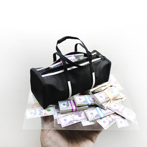 Miniature Duffle Bag Full of Cash (300K) – Luxe Miniatures by Phillip Nuveen